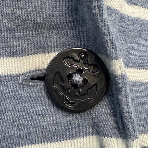 Nautica Women’s Small Striped Cotton Knit Blazer Blue White Casual Jacket - Picture 4 of 6